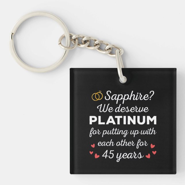45th Wedding Anniversary I - Sapphire Funny Couple Key Ring (Front)