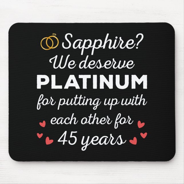 45th Wedding Anniversary I - Sapphire Funny Couple Mouse Pad (Front)
