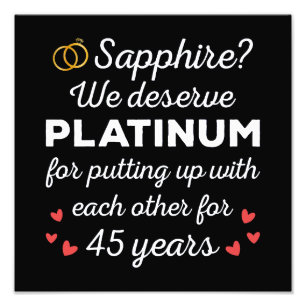 45th Wedding Anniversary I - Sapphire Funny Couple Photo Print