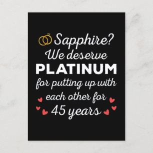 45th Wedding Anniversary I - Sapphire Funny Couple Postcard