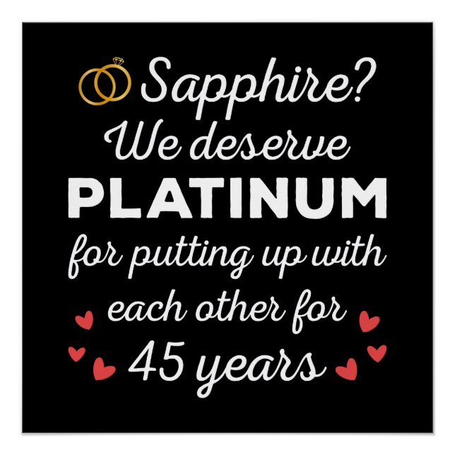45th Wedding Anniversary I - Sapphire Funny Couple Poster (Front)