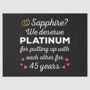 45th Wedding Anniversary I - Sapphire Funny Couple Tissue Paper