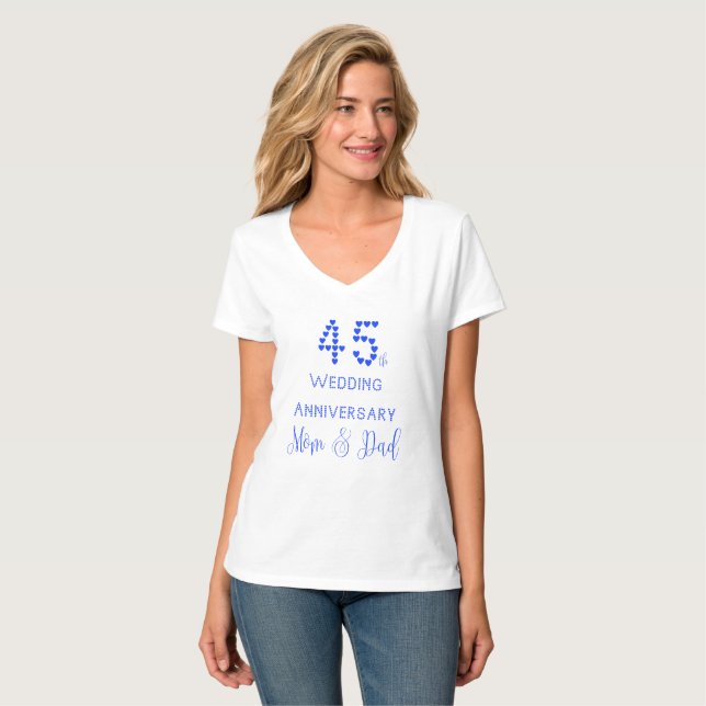45th Wedding Anniversary Parents Sapphire Wedding T-Shirt (Front Full)