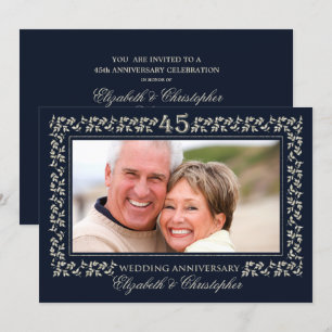 45th Wedding Anniversary Party   Custom Photo Invitation
