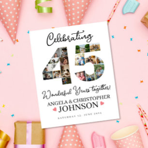 45th Wedding Anniversary Photo Collage party Sign