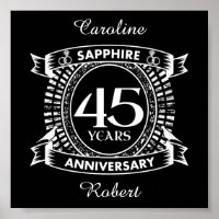 45th wedding anniversary sapphire crest