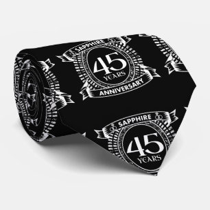 45th wedding anniversary sapphire crest tie