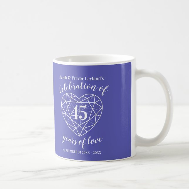 45th wedding anniversary sapphire custom photo coffee mug (Right)