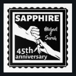45th wedding anniversary Sapphire holding hands Acrylic Print<br><div class="desc">If you would like any help customising this design,  please use the ask this designer button,  just below this text. A romantic design for your sapphire  wedding anniversary,  when you are celebrating 45 years of marriage. This design has a Vector illustration of a couple holding hands.</div>