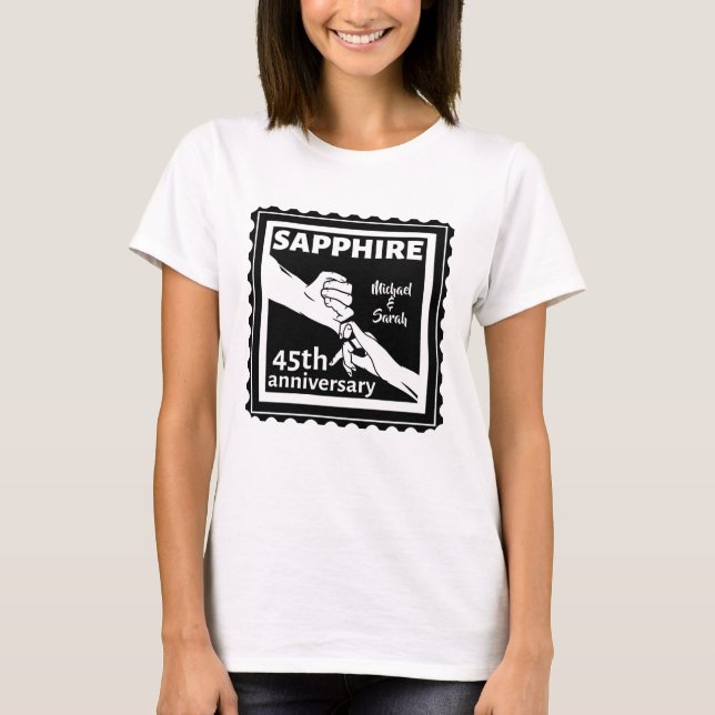45th wedding anniversary Sapphire holding hands T-Shirt (Front)