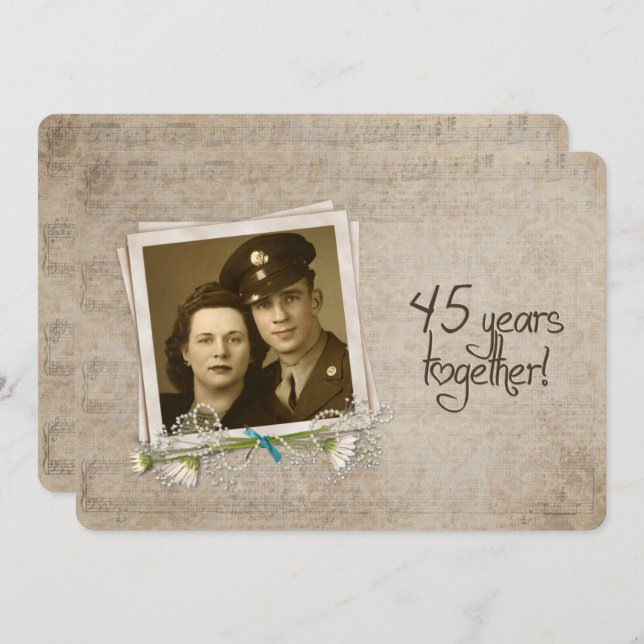 45th Wedding Anniversary Vow Renewal Invitation (Front/Back)