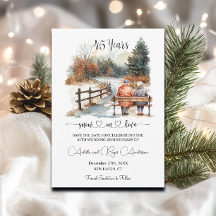 45th Wedding Anniversary Winter Landscape Romantic Save The Date