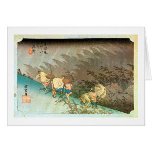 46. 庄野宿, 広重 Shōno-juku, Hiroshige, Ukiyo-e