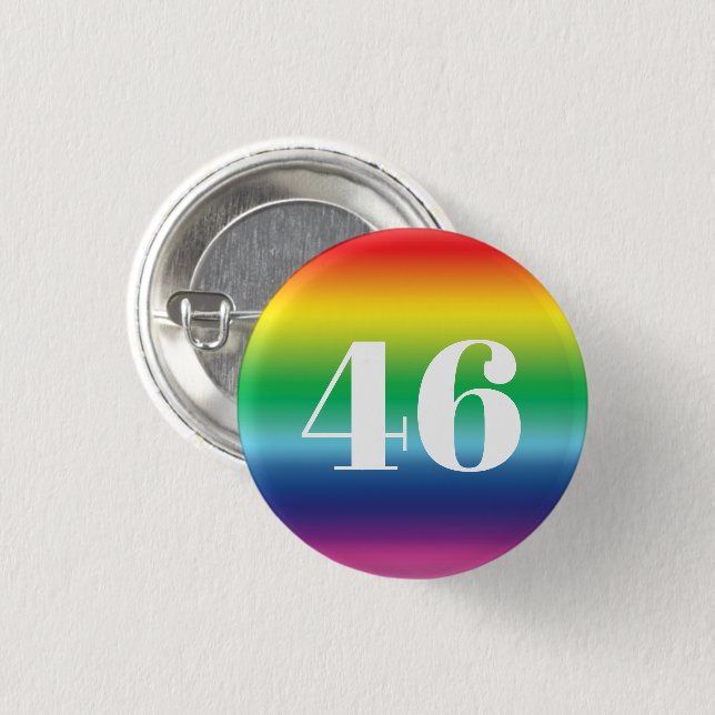 "46" Biden President, Biden Harris 2020 lgbtq lgbt 3 Cm Round Badge (Front & Back)
