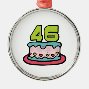 46 Year Old Birthday Cake Metal Tree Decoration