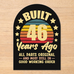 46 Years Ago All Parts Original 46th Birthday Acrylic Invitations