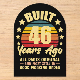 46 Years Ago All Parts Original 46th Birthday Acrylic Invitations