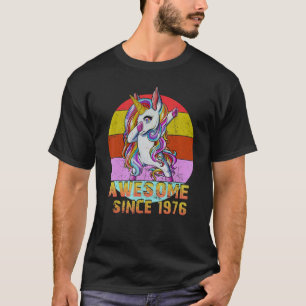 46 Years Old Unicorn Dabbing Awesome Since 1976 Un T-Shirt