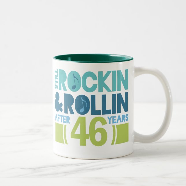 46th Anniversary Wedding Gift Two-Tone Coffee Mug (Right)