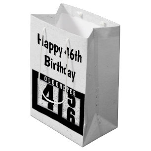 46th Birthday Black Odometer Medium Gift Bag