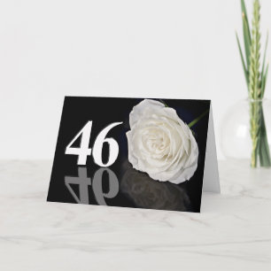 46th Birthday Card with a classic white rose