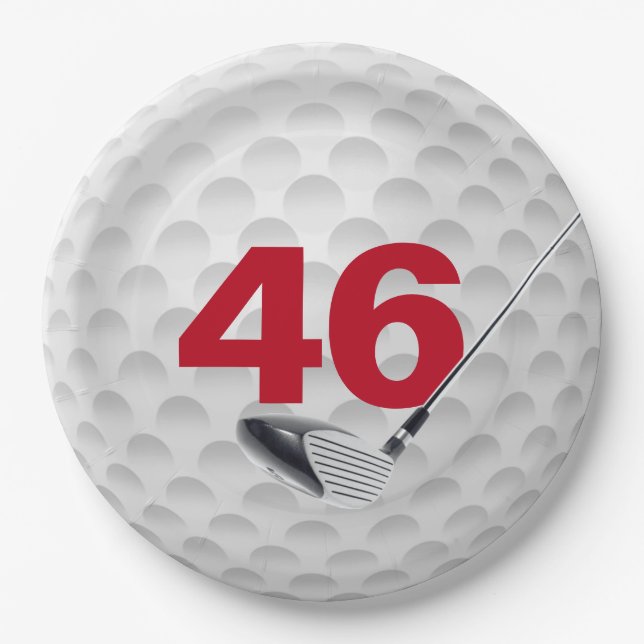 46th Birthday Golf Ball Design  Paper Plate (Front)