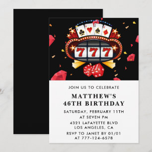 46th birthday invitation Casino Poker Playing card