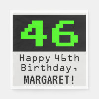 46th Birthday - Nerdy / Geeky Style "46" & Name
