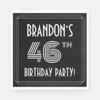 46th Birthday Party: Art Deco Style + Custom Name
