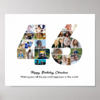 46th Birthday Party Number 46 Photo Collage