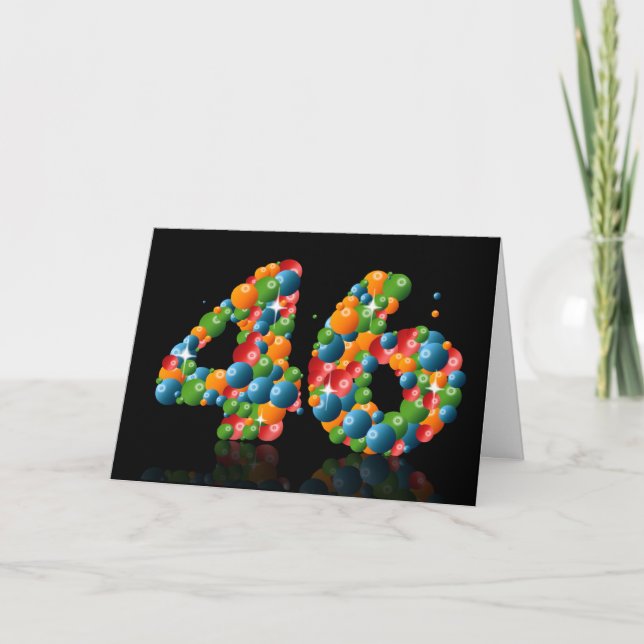 46th birthday with numbers formed from balls card (Front)