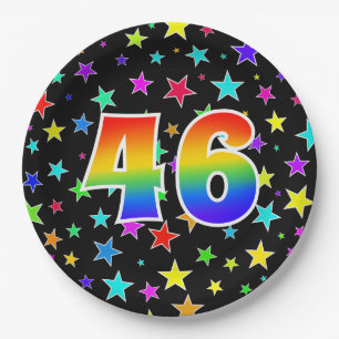 46th Event: Bold, Fun, Colourful Rainbow 46 Paper Plate