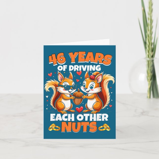 46th Wedding Anniversary 46 Driving Design Card (Front)