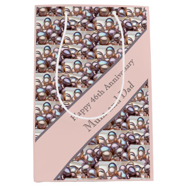 46th Wedding Anniversary Card Medium Gift Bag (Front)