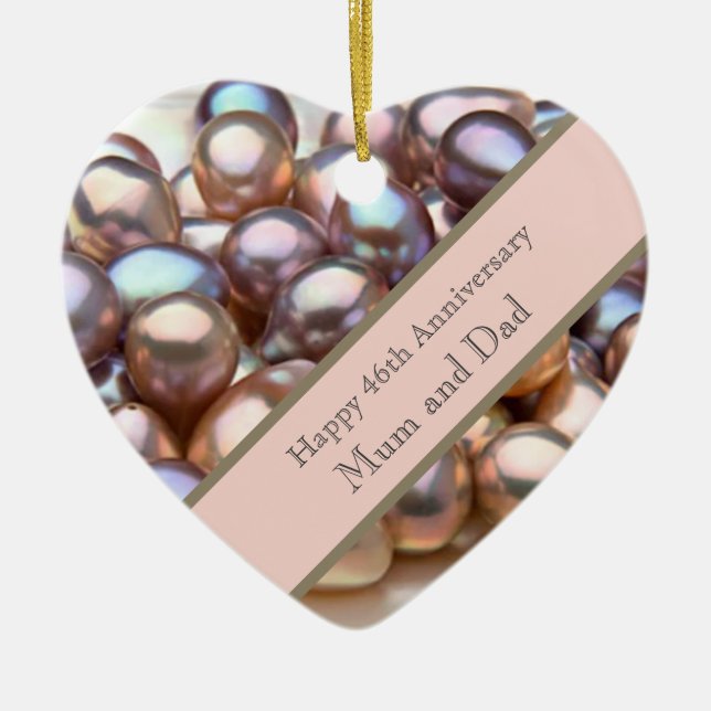 46th Wedding Anniversary Ceramic Ornament (Front)