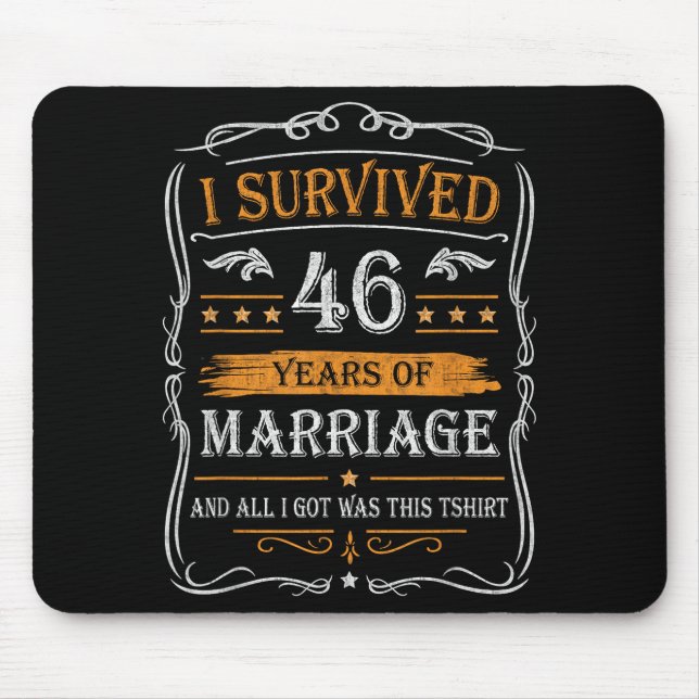 46th Wedding Anniversary Shirt Couples Husband Wif Mouse Pad (Front)
