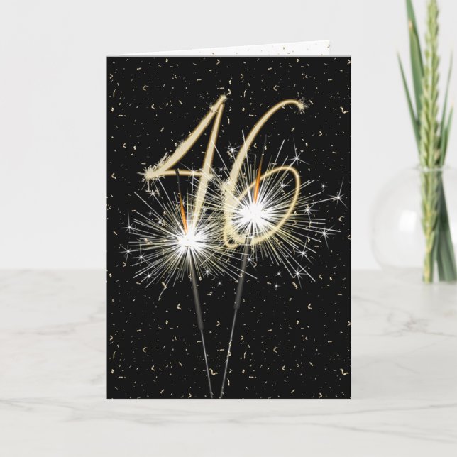 46th wedding anniversary sparklers card (Front)