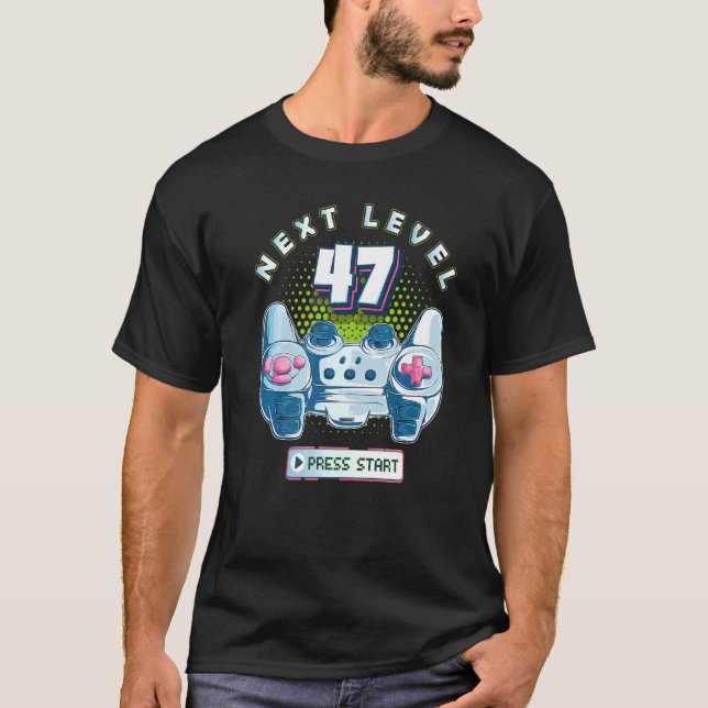 47 Birthday Gamer Next Level 47 Gaming Controller  T-Shirt (Front)