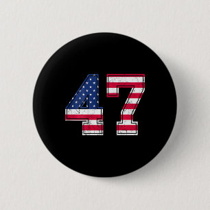 47 Birthday Shirt Usa Flag Sports Team Jersey Ck N 6 Cm Round Badge