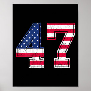 47 Birthday Shirt Usa Flag Sports Team Jersey Ck N Poster