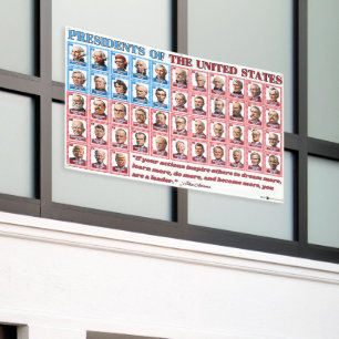 47 Cartoon US Presidents Trump Outdoor Banner 