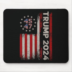 47 Donald Trump 2024 American Flag 2024 Election  Mouse Pad
