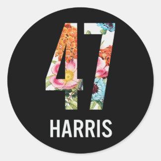 47 Feminine Floral For Women Girls  Classic Round Sticker