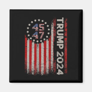47 Trump 2024 American Flag Magnet