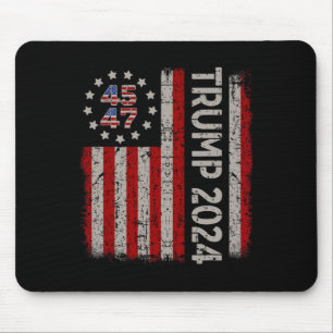 47 Trump 2024 American Flag (on Back) Mouse Pad