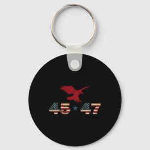 47 Trump 2024 President Election Patriotic Eagle U Key Ring