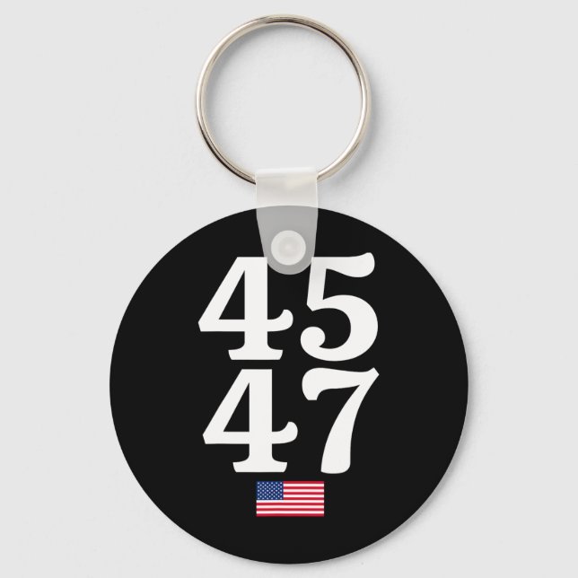 47 Trump 2024 Usa American Flag  Key Ring (Front)
