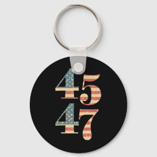 47 Trump 2024 Vintage Flag Support Trump 45 47 Wom Key Ring