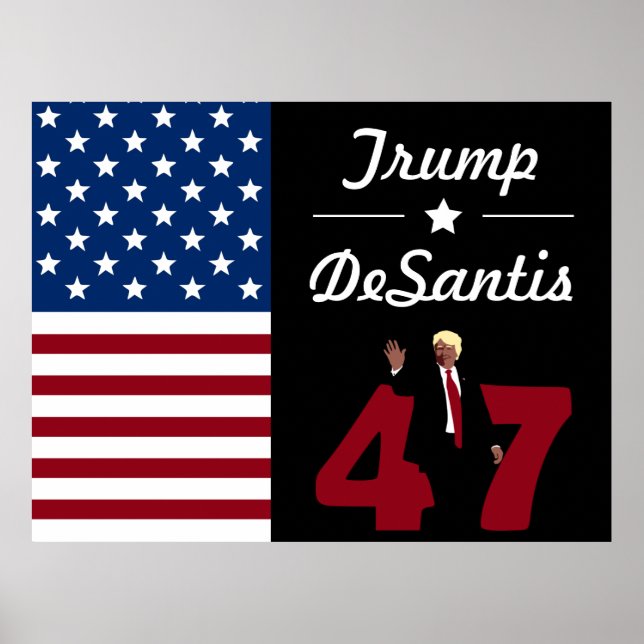 47 Trump Desantis 2024 Postcard Poster (Front)
