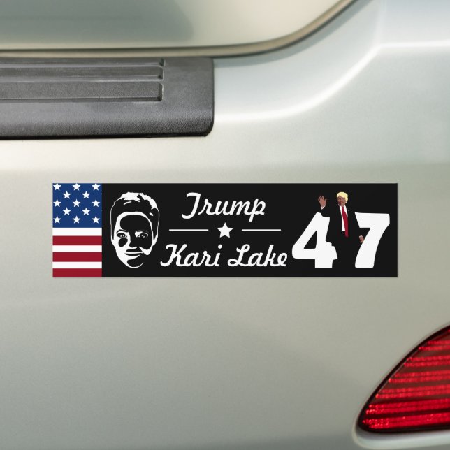 47 Trump Kari Lake 2024 Bumper Sticker (On Car)